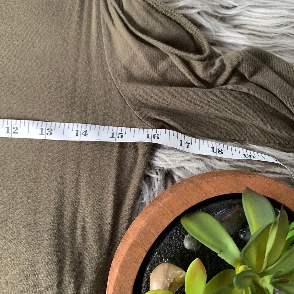 SOLD! Army Green Cold Shoulder Blouse - Picture 6 of 7